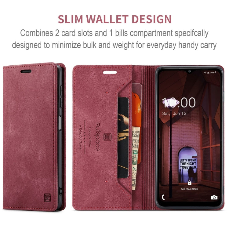 For Samsung Galaxy M33 AutSpace A01 Retro Skin-feel Crazy Horse RFID Leather Phone Case