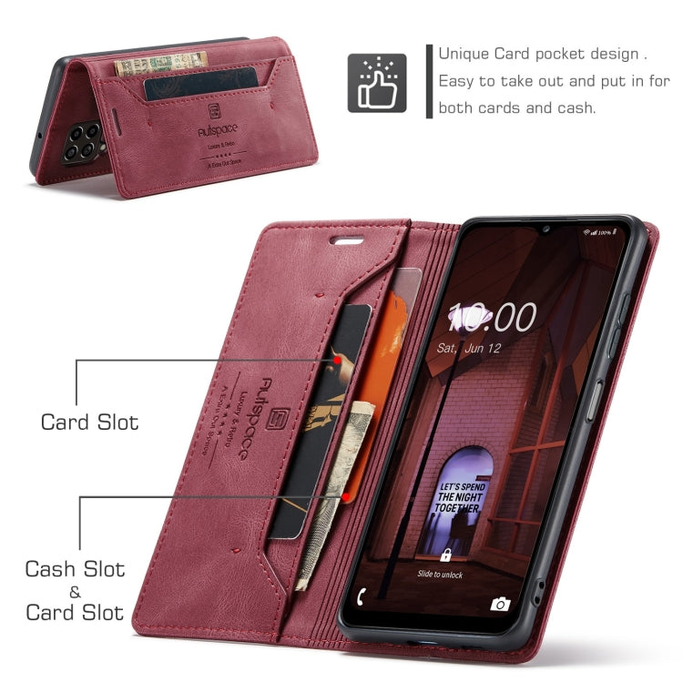 For Samsung Galaxy M33 AutSpace A01 Retro Skin-feel Crazy Horse RFID Leather Phone Case