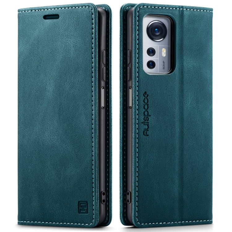 For Xiaomi 12 / 12X AutSpace A01 Retro Skin-feel Crazy Horse RFID Leather Phone Case