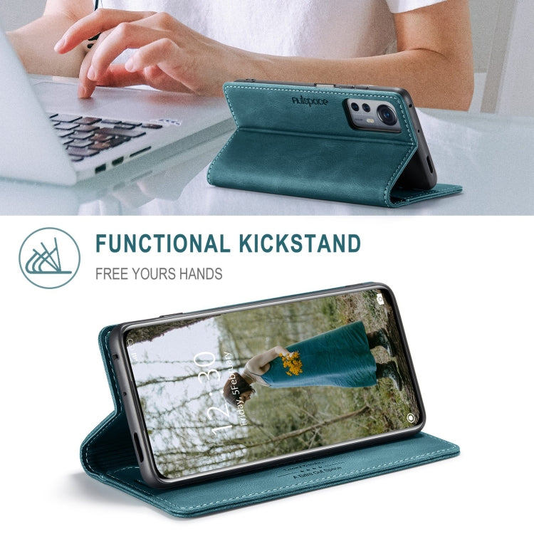 For Xiaomi 12 / 12X AutSpace A01 Retro Skin-feel Crazy Horse RFID Leather Phone Case