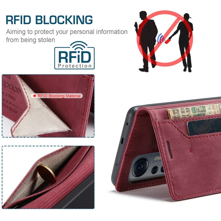 For Xiaomi 12 Lite AutSpace A01 Retro Skin-feel Crazy Horse RFID Leather Phone Case