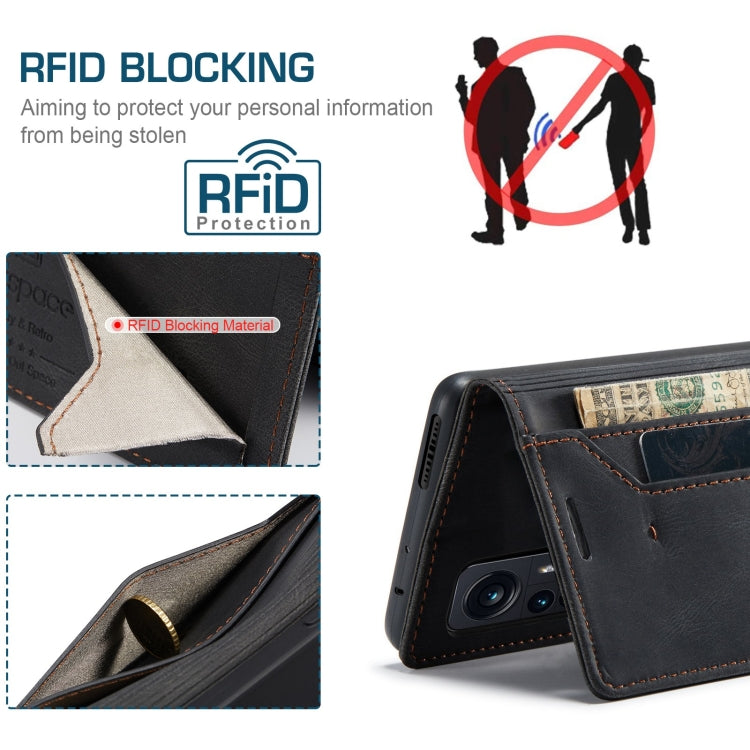 For Xiaomi 12 Pro AutSpace A01 Retro Skin-feel Crazy Horse RFID Leather Phone Case