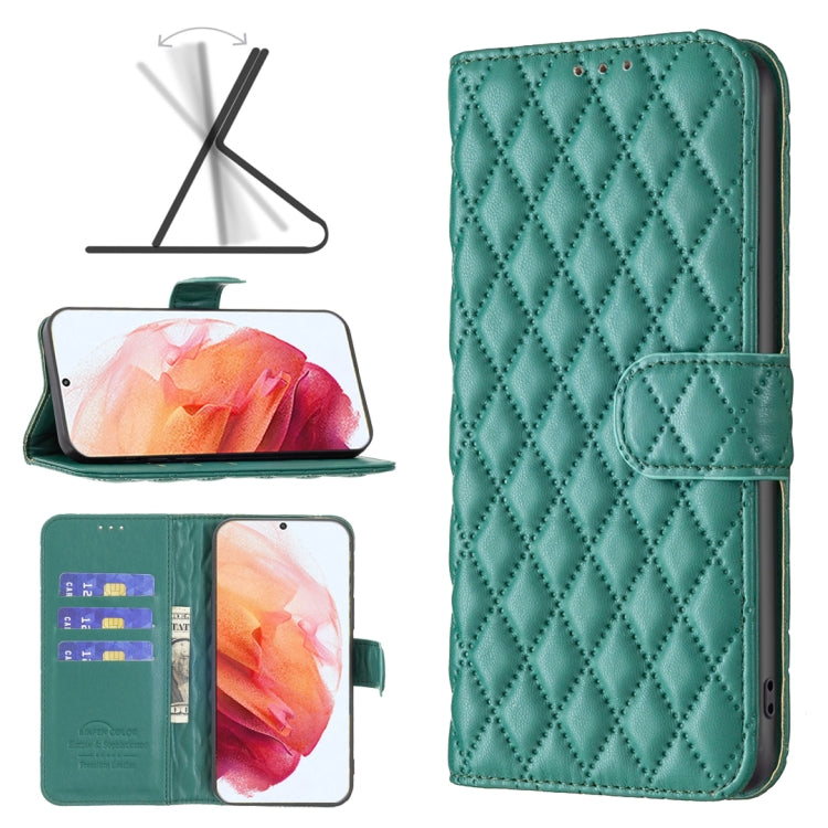 For Samsung Galaxy S21 5G Diamond Lattice Wallet Leather Flip Phone Case