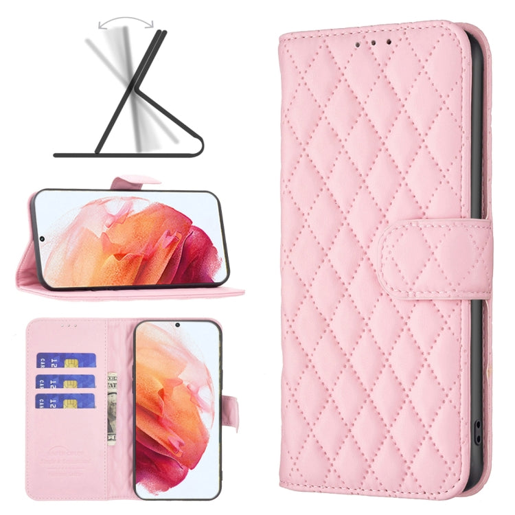 For Samsung Galaxy S21 5G Diamond Lattice Wallet Leather Flip Phone Case