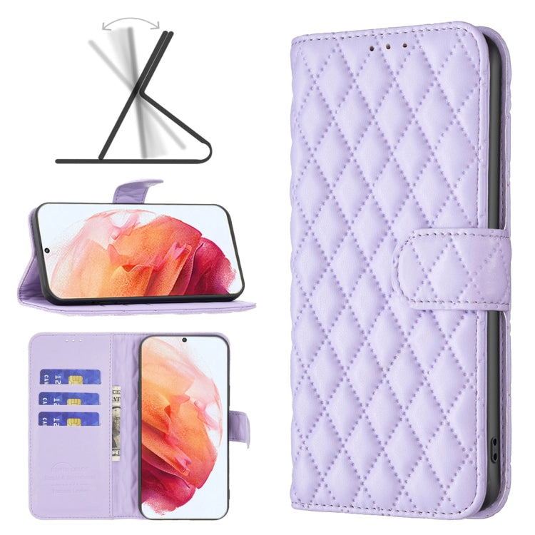 For Samsung Galaxy S21 5G Diamond Lattice Wallet Leather Flip Phone Case
