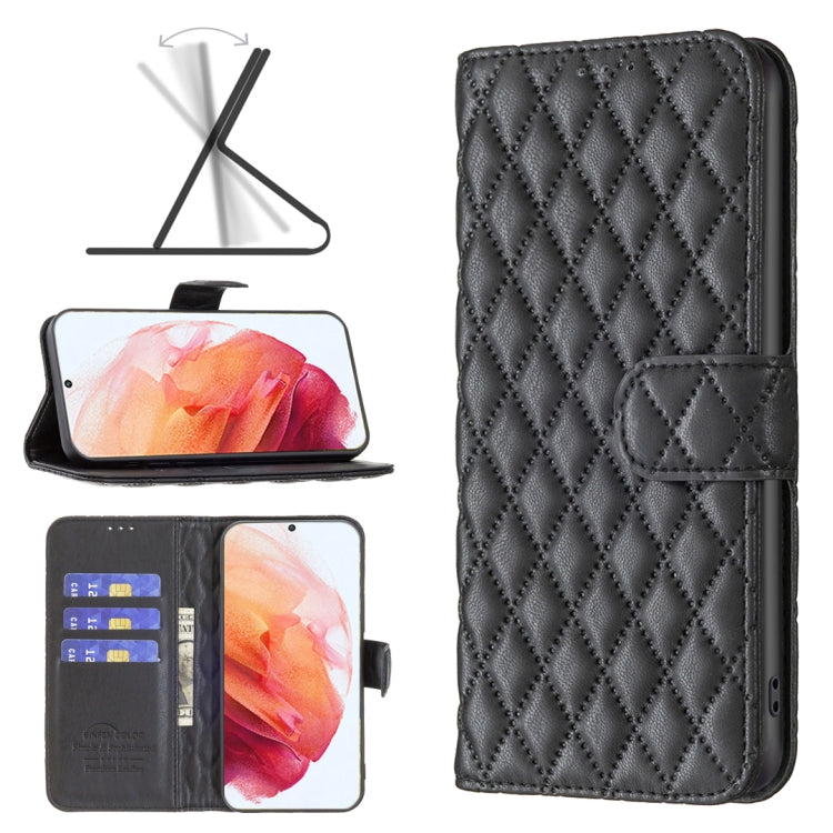 For Samsung Galaxy S21 5G Diamond Lattice Wallet Leather Flip Phone Case