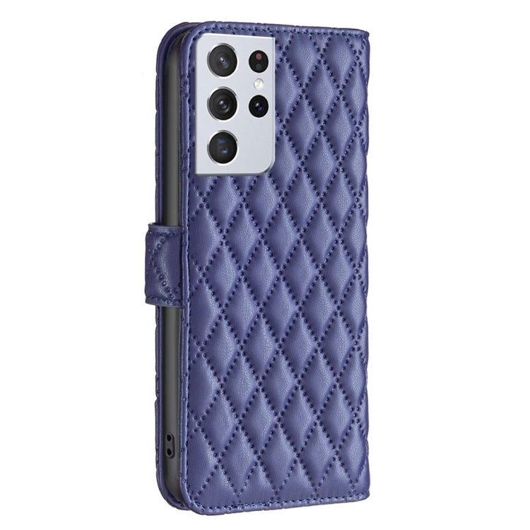 For Samsung Galaxy S21 Ultra 5G Diamond Lattice Wallet Leather Flip Phone Case