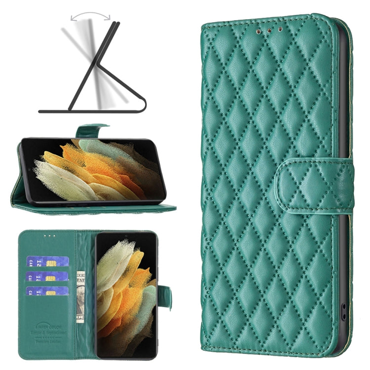 For Samsung Galaxy S21 Ultra 5G Diamond Lattice Wallet Leather Flip Phone Case