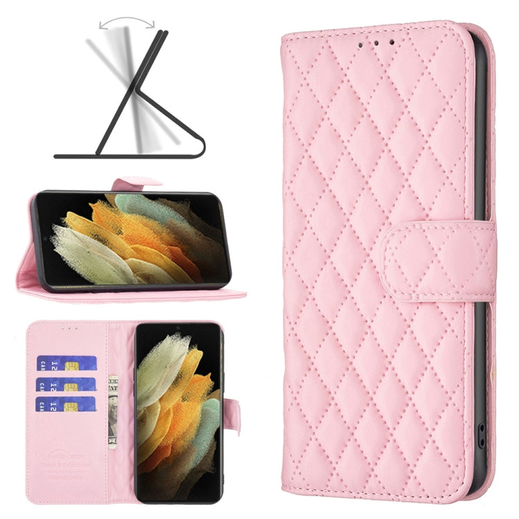 For Samsung Galaxy S21 Ultra 5G Diamond Lattice Wallet Leather Flip Phone Case