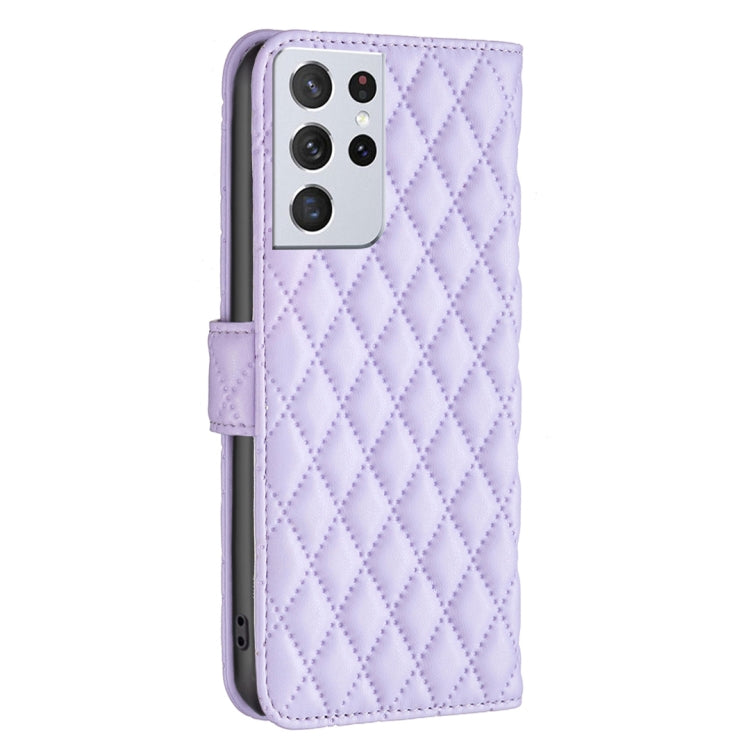 For Samsung Galaxy S21 Ultra 5G Diamond Lattice Wallet Leather Flip Phone Case