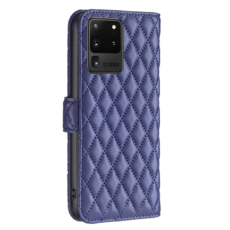 For Samsung Galaxy S20 Ultra 5G Diamond Lattice Wallet Leather Flip Phone Case
