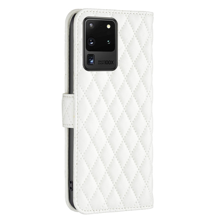 For Samsung Galaxy S20 Ultra 5G Diamond Lattice Wallet Leather Flip Phone Case