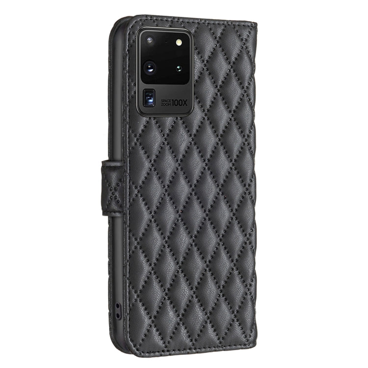 For Samsung Galaxy S20 Ultra 5G Diamond Lattice Wallet Leather Flip Phone Case
