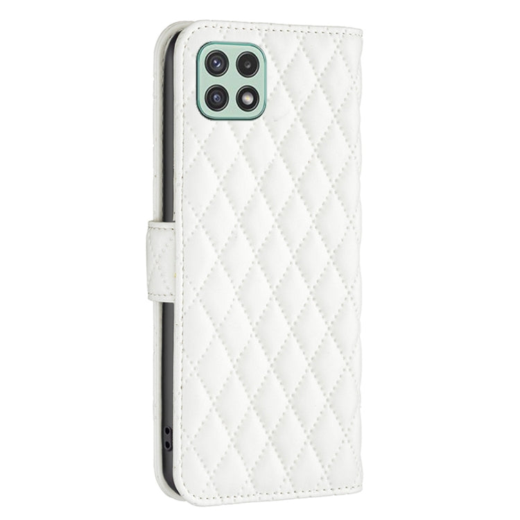 For Samsung Galaxy A22 5G Diamond Lattice Wallet Leather Flip Phone Case