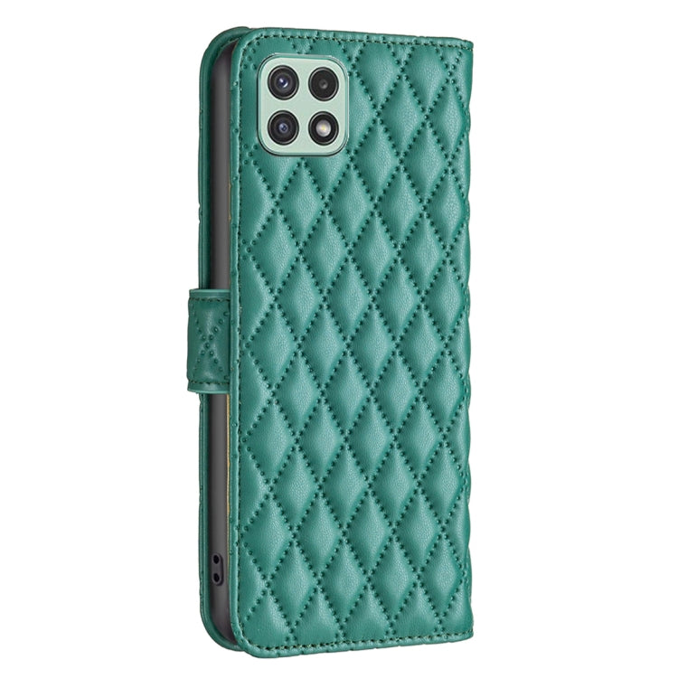 For Samsung Galaxy A22 5G Diamond Lattice Wallet Leather Flip Phone Case