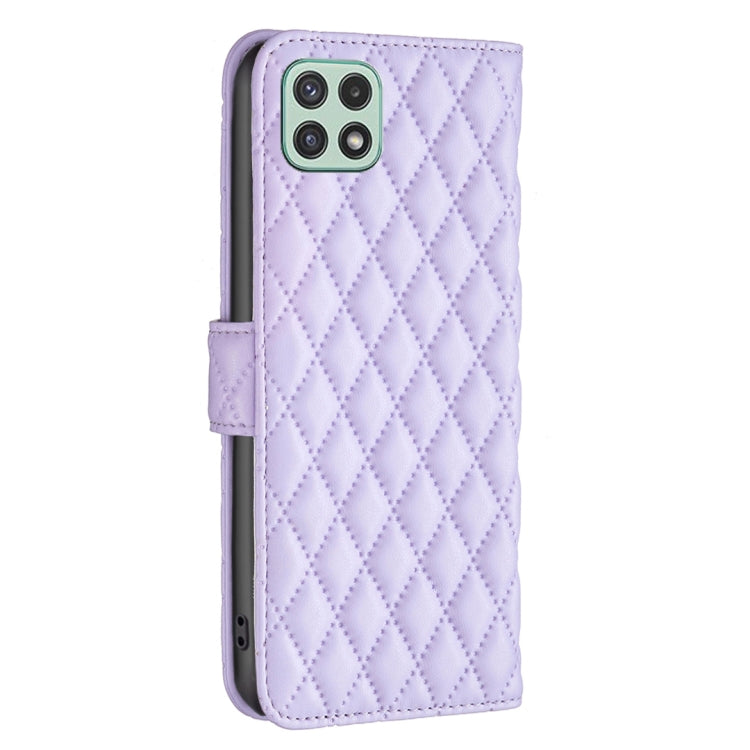 For Samsung Galaxy A22 5G Diamond Lattice Wallet Leather Flip Phone Case