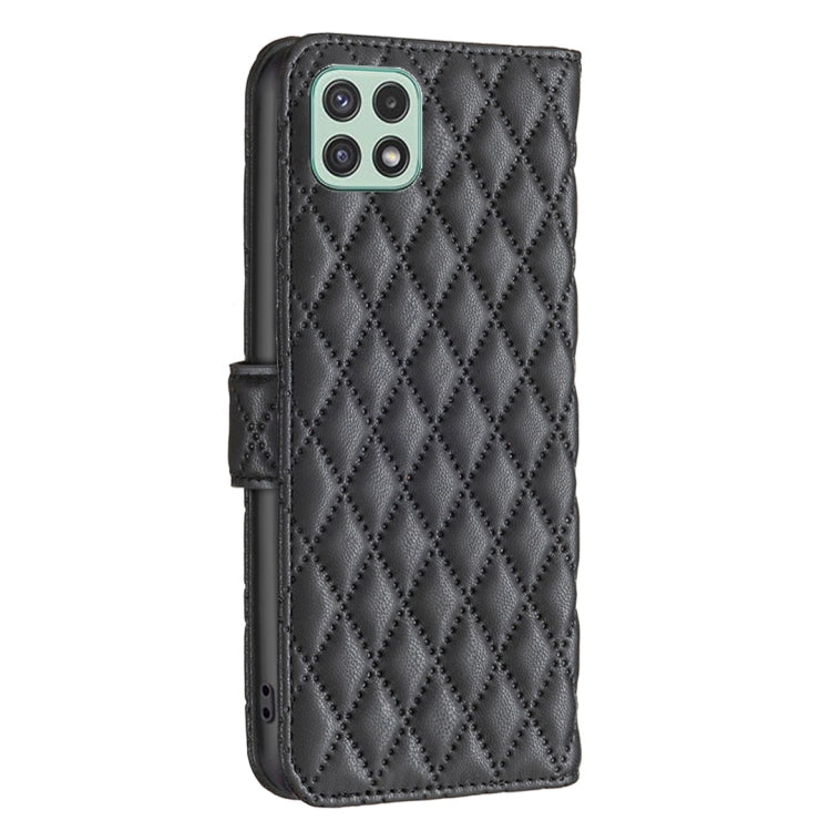 For Samsung Galaxy A22 5G Diamond Lattice Wallet Leather Flip Phone Case