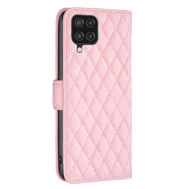 For Samsung Galaxy A12 Diamond Lattice Wallet Leather Flip Phone Case