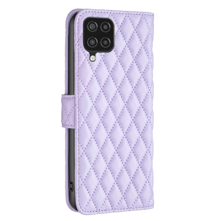 For Samsung Galaxy A12 Diamond Lattice Wallet Leather Flip Phone Case