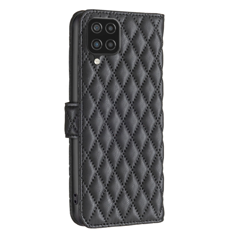For Samsung Galaxy A12 Diamond Lattice Wallet Leather Flip Phone Case