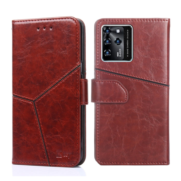 For ZTE Blabe V30 Geometric Stitching Horizontal Flip Leather Phone Case