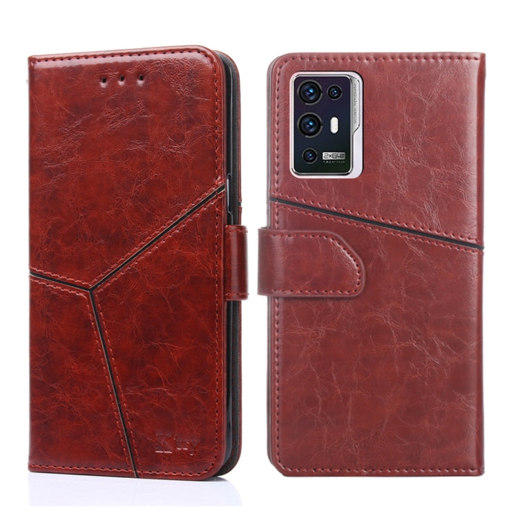 For ZTE Axon 30 Pro Geometric Stitching Horizontal Flip Leather Phone Case