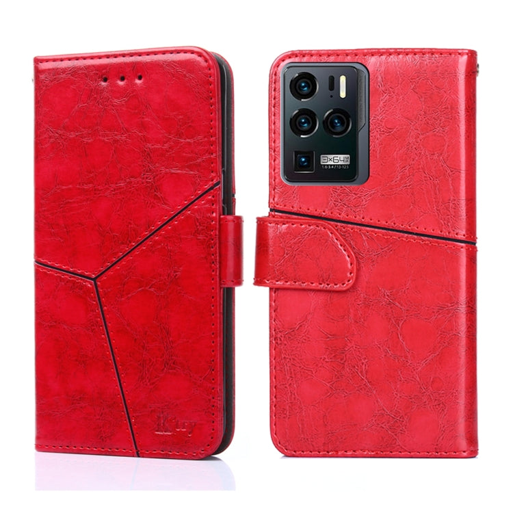 For ZTE Axon 30 Ultra Geometric Stitching Horizontal Flip Leather Phone Case