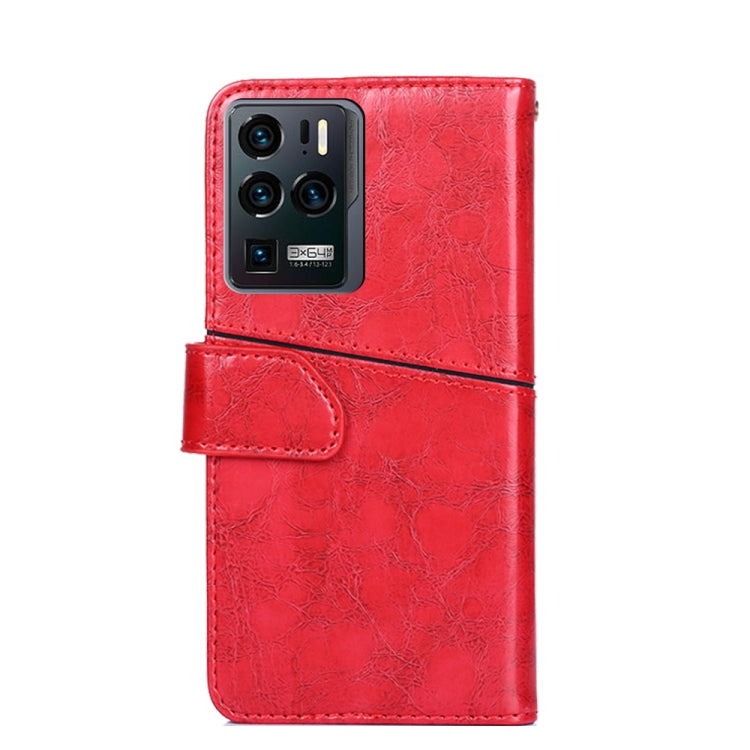 For ZTE Axon 30 Ultra Geometric Stitching Horizontal Flip Leather Phone Case