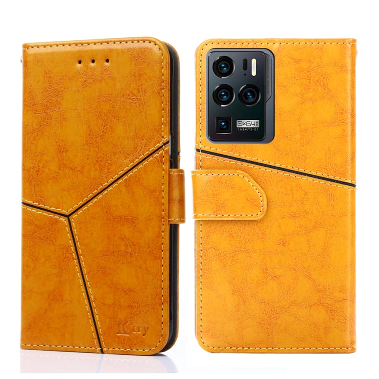 For ZTE Axon 30 Ultra Geometric Stitching Horizontal Flip Leather Phone Case