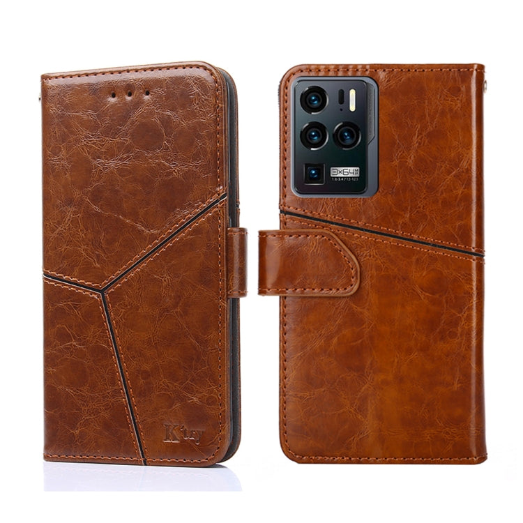 For ZTE Axon 30 Ultra Geometric Stitching Horizontal Flip Leather Phone Case