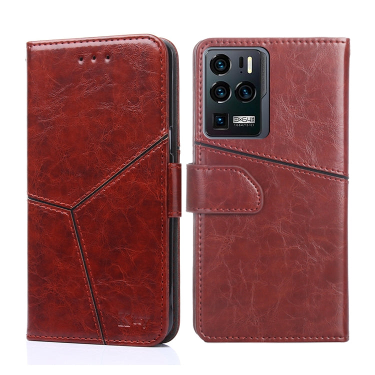 For ZTE Axon 30 Ultra Geometric Stitching Horizontal Flip Leather Phone Case