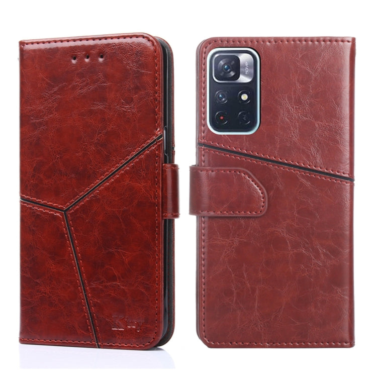 For Xiaomi Redmi Note11 5G  / Poco M4 Pro 5G Geometric Stitching Horizontal Flip Leather Phone Case