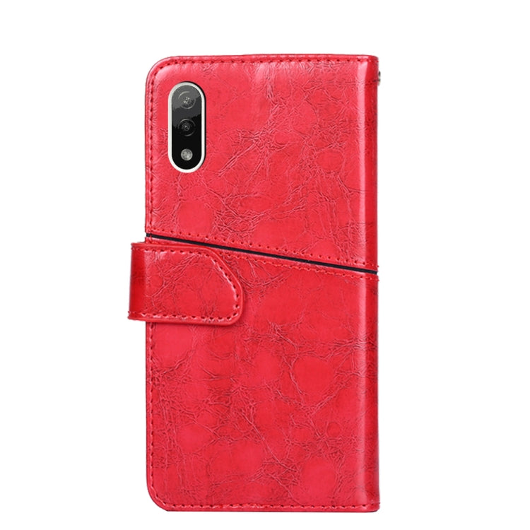 For Sony Xperia Ace II Geometric Stitching Horizontal Flip Leather Phone Case