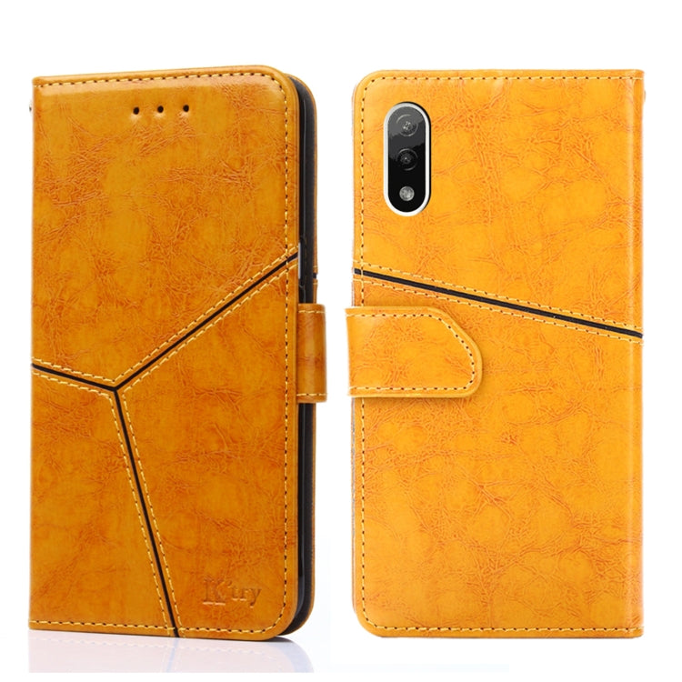For Sony Xperia Ace II Geometric Stitching Horizontal Flip Leather Phone Case