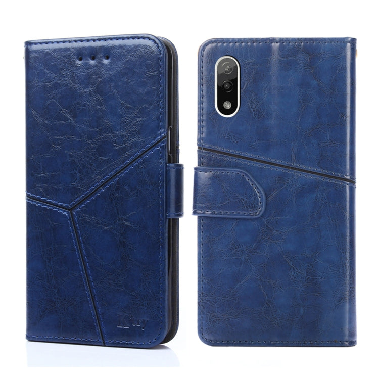 For Sony Xperia Ace II Geometric Stitching Horizontal Flip Leather Phone Case