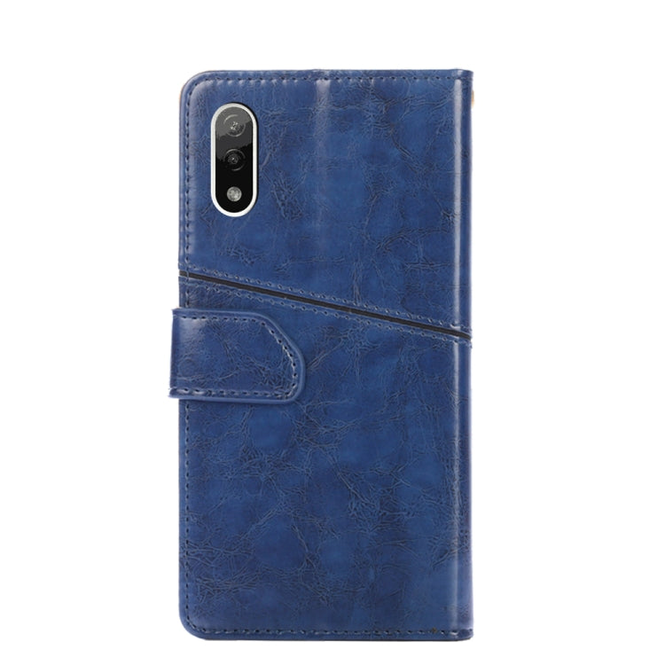For Sony Xperia Ace II Geometric Stitching Horizontal Flip Leather Phone Case