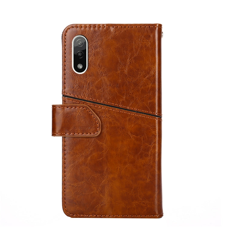 For Sony Xperia Ace II Geometric Stitching Horizontal Flip Leather Phone Case