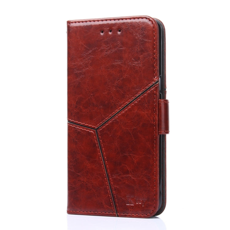 For Sony Xperia Ace II Geometric Stitching Horizontal Flip Leather Phone Case