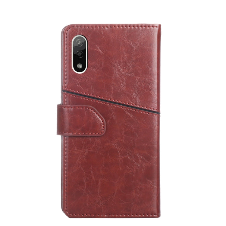 For Sony Xperia Ace II Geometric Stitching Horizontal Flip Leather Phone Case