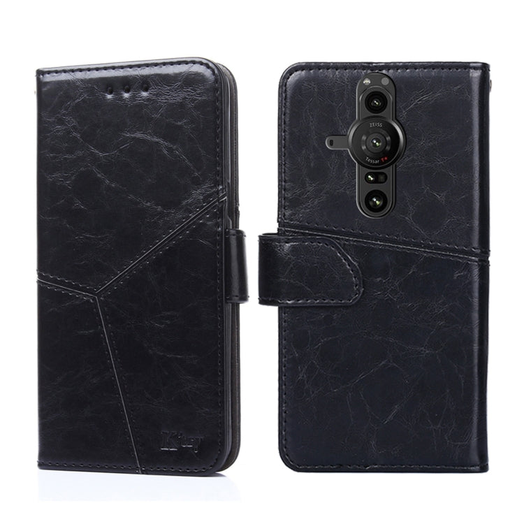 For Sony Xperia Pro-I Geometric Stitching Horizontal Flip Leather Phone Case