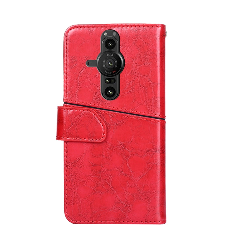For Sony Xperia Pro-I Geometric Stitching Horizontal Flip Leather Phone Case