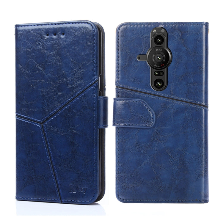For Sony Xperia Pro-I Geometric Stitching Horizontal Flip Leather Phone Case