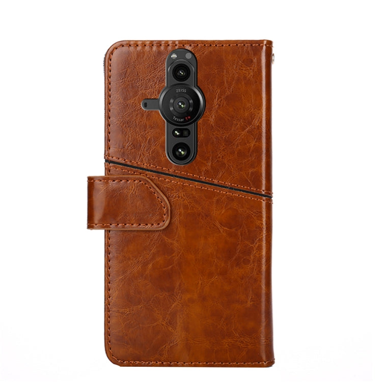 For Sony Xperia Pro-I Geometric Stitching Horizontal Flip Leather Phone Case