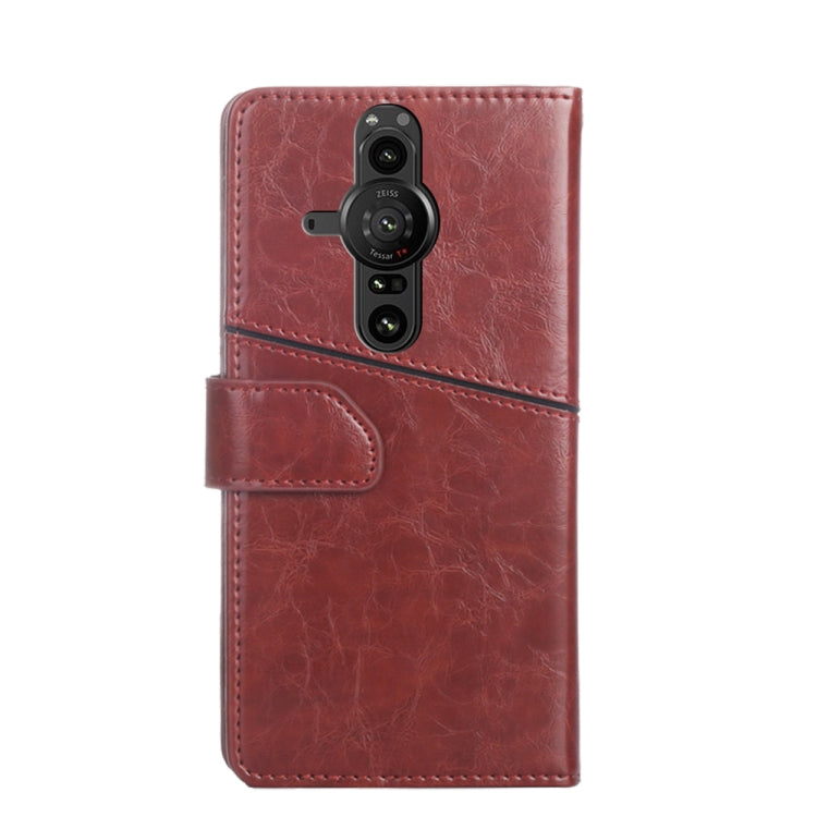 For Sony Xperia Pro-I Geometric Stitching Horizontal Flip Leather Phone Case