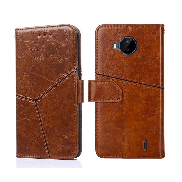 For Nokia C20 Plus Geometric Stitching Horizontal Flip Leather Phone Case