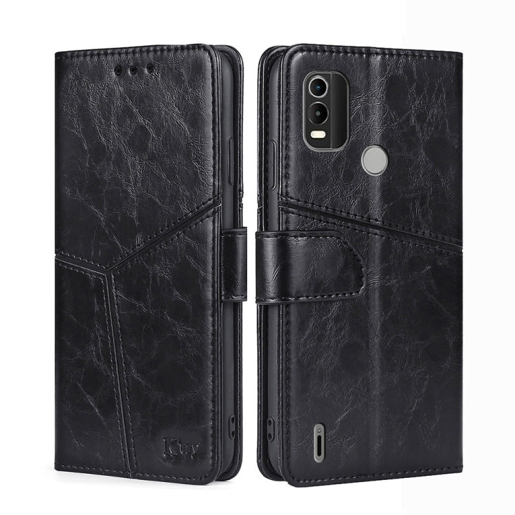 For Nokia C21 Plus Geometric Stitching Horizontal Flip Leather Phone Case