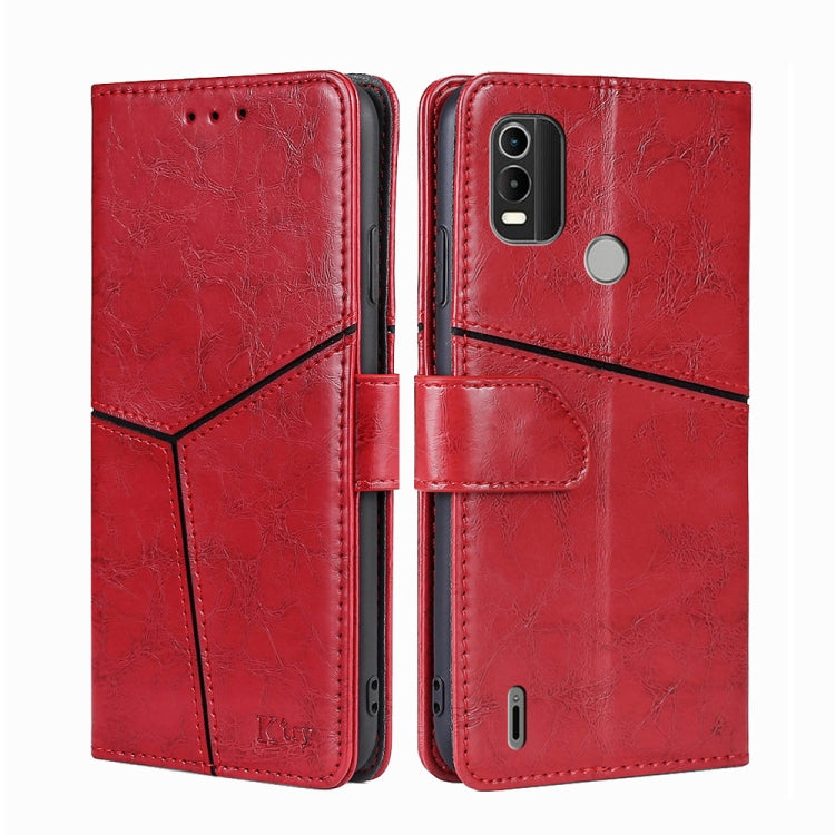 For Nokia C21 Plus Geometric Stitching Horizontal Flip Leather Phone Case