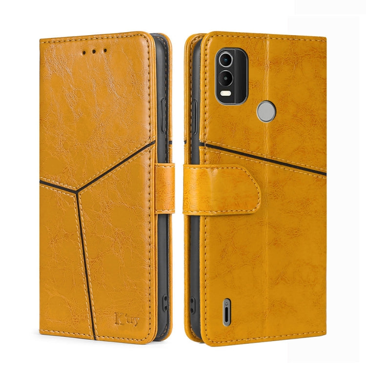 For Nokia C21 Plus Geometric Stitching Horizontal Flip Leather Phone Case