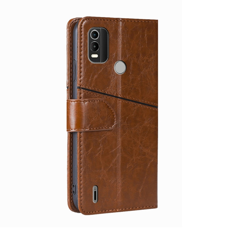 For Nokia C21 Plus Geometric Stitching Horizontal Flip Leather Phone Case