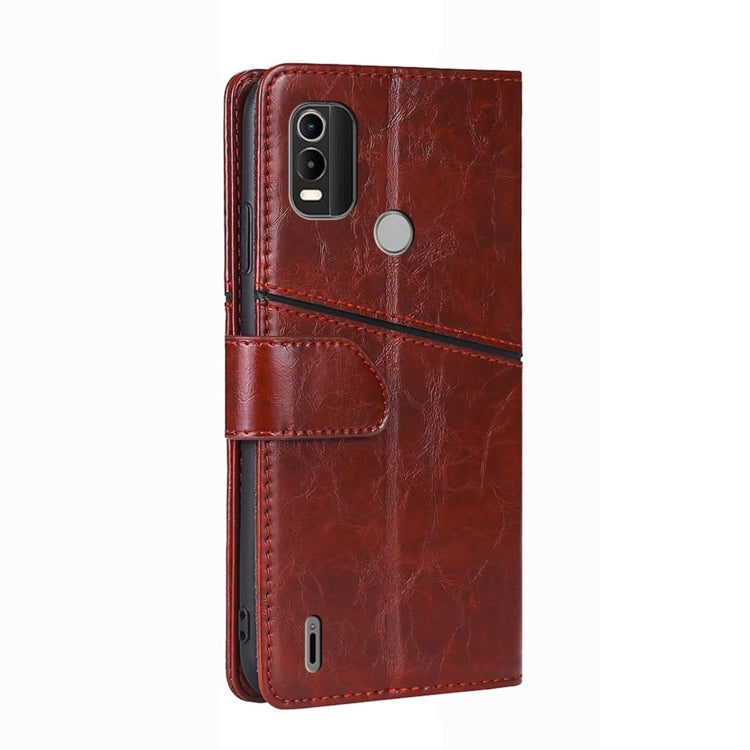 For Nokia C21 Plus Geometric Stitching Horizontal Flip Leather Phone Case